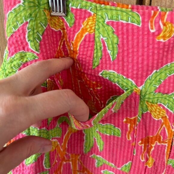 Vintage Lilly Pultizer 8 Pink Monkies Palm Tree Print Skirt - Flawed - Picture 9 of 13
